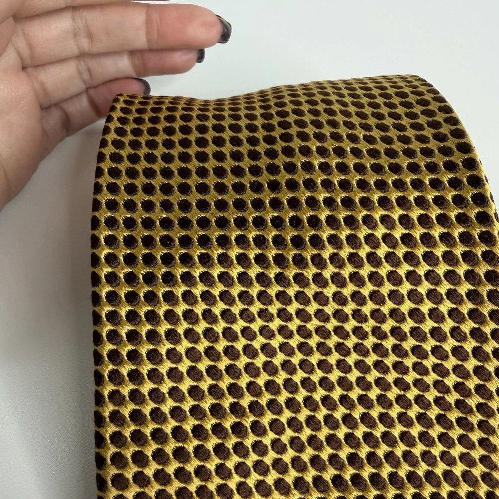 NWOT Paul Fredrick Men's Silk Necktie Gold Brown 4